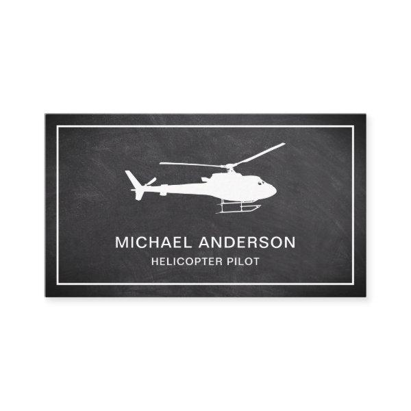 Modern Black Chalkboard Helicopter Pilot