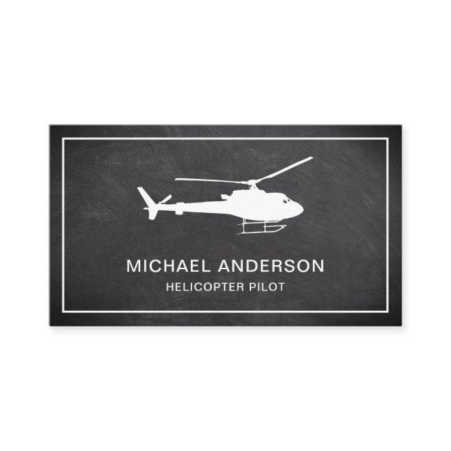Modern Black Chalkboard Helicopter Pilot