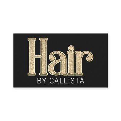 Modern Black Champagne Gold Glitter Hair