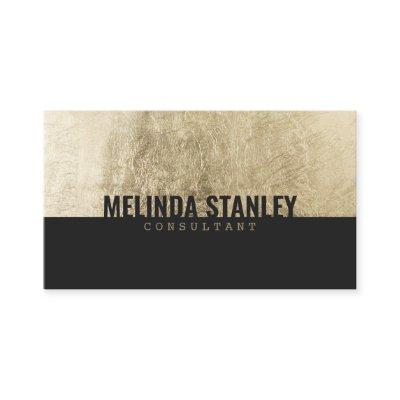 Modern black chic gold foil elegant color block