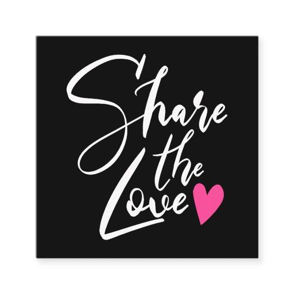 Modern black cool share the love script typography referral card
