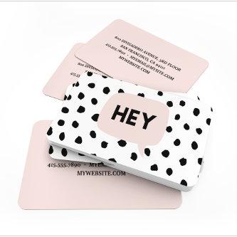 Modern Black Dots & Bubble Chat Pink With Hey
