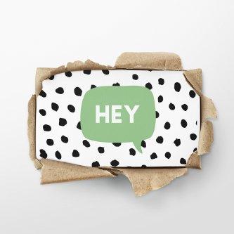 Modern Black Dots & Green Bubble Speech With Hey