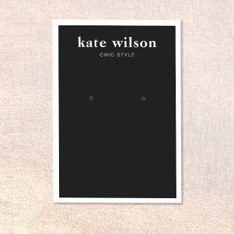 Modern Black Earring Display Card