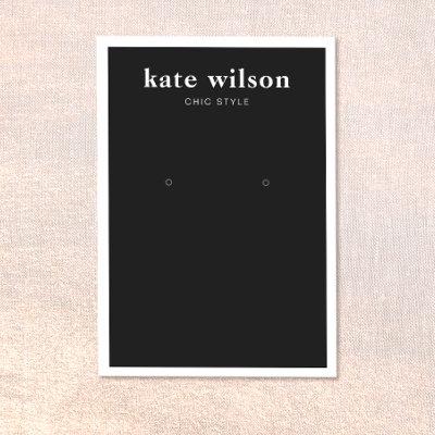 Modern Black Earring Display Card