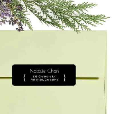 Modern Black Elegant Fonts Return Address Labels