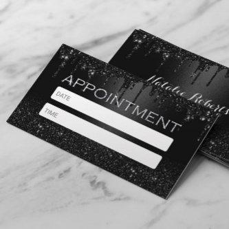 Modern Black Glitter Drips Salon & Spa Appointment