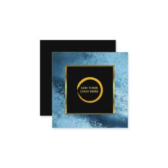 Modern black gold blue ice simple logo square