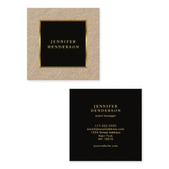Modern black gold professional rustic kraft square