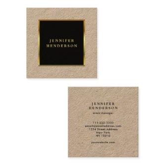 Modern black gold professional rustic kraft square