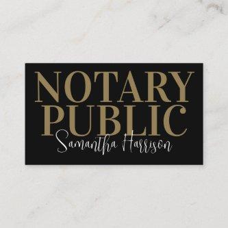 Modern Black Gold Simple Mobile Notary Loan Agent