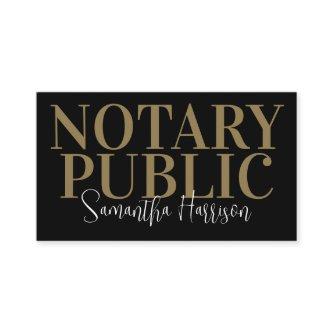 Modern Black Gold Simple Mobile Notary Loan Agent