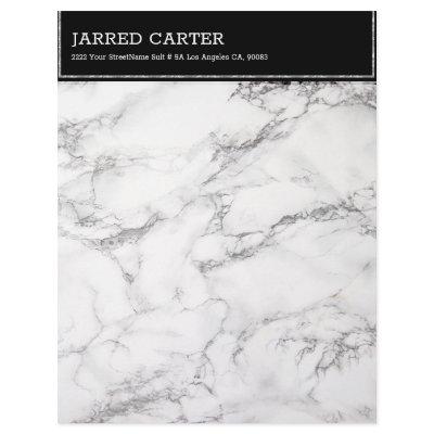 Modern Black & Gray Marble Letterhead