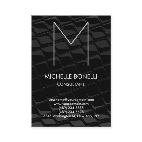 Modern black gray monogram pattern