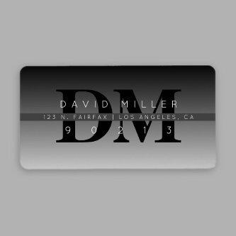 Modern Black Grey Gradient Return Address Label