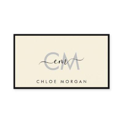 Modern black ivory script signature monogram