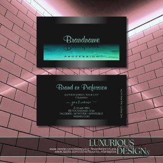 Modern Black Luminous Teal Patterned Elegant