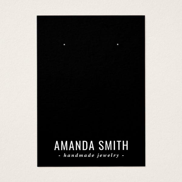 Modern black minimalist earring display card