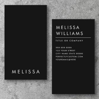 Modern black minimalist professional vertical