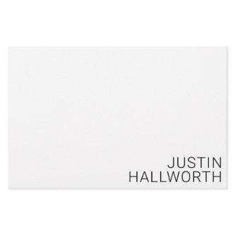 Modern Black Name on White Stationery