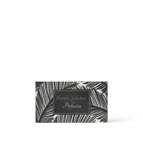 Modern Black Palm Leaf Tropical Pattern