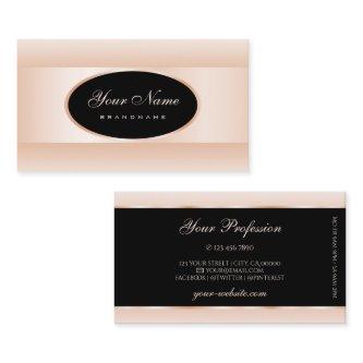 Modern Black Pastel Pink Ombre Oval Frame Elegant