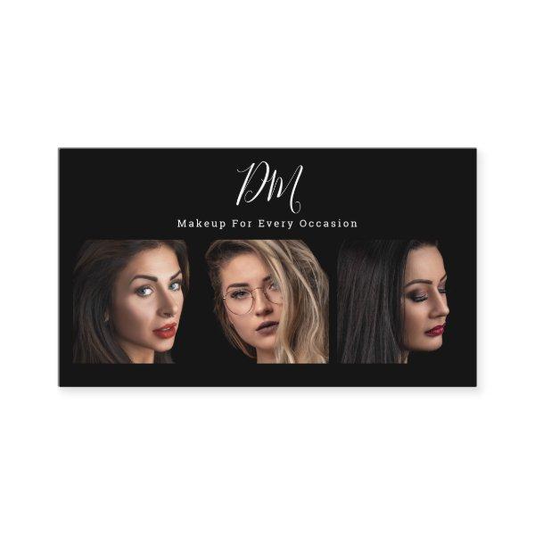 Modern black photo collage trendy makeup artist