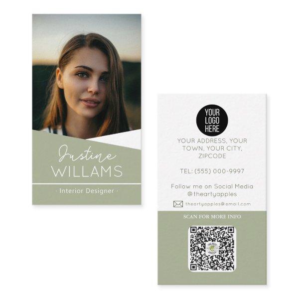 modern black Photo logo QR code professional
