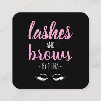 Modern black & pink lashes and brows square