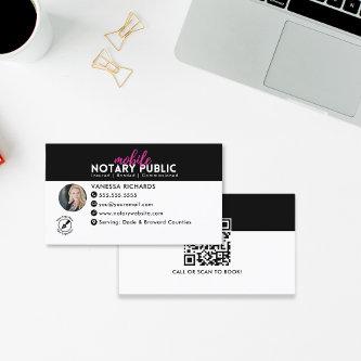 Modern Black Pink Notary Signing business QR Code