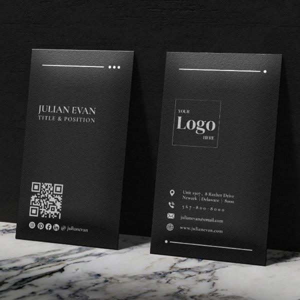 Modern Black Professional LinkedIn QR Code