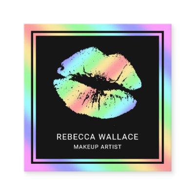 Modern Black Rainbow Lips Makeup Artist Square