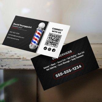 Modern Black Red Barber Shop Pole Connect with us