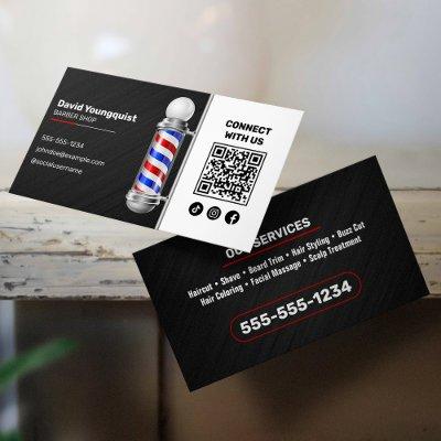 Modern Black Red Barber Shop Pole Connect with us