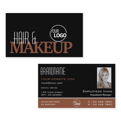 Modern Black Reddish Brown with Logo and Photo