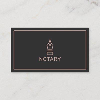 Modern black rose gold notary loan signing agent
