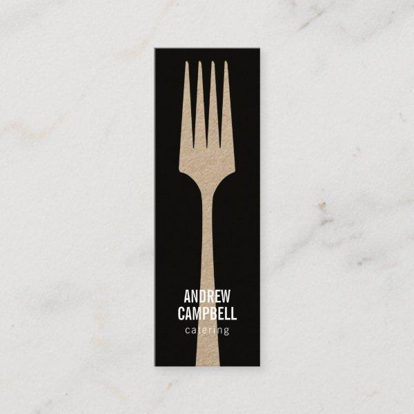 Modern black rustic brown kraft fork catering logo mini