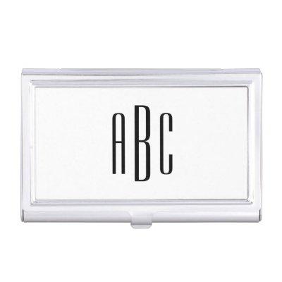 Modern Black Simple 3 Letter Monogram  Case