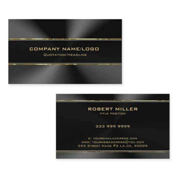 Modern Black Stainless Steel & Gold Accents