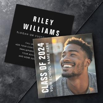 Modern black student graduation networking photo square