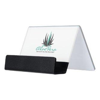 Modern Black & Teal-Green Aloe Vera Spa Design Desk  Holder