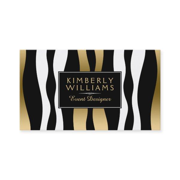 Modern Black White And Gold Zebra