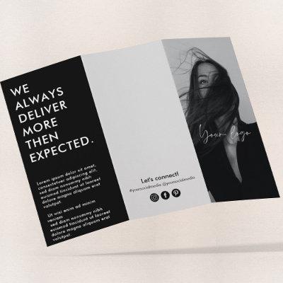 Modern Black & White Business Trifold Brochure