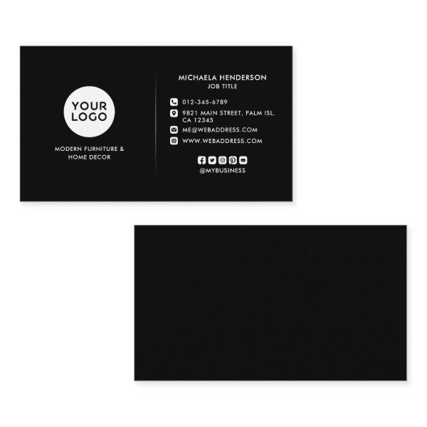Modern Black & White Custom Logo & Socials Busines