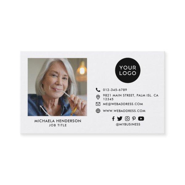 Modern Black & White Custom Logo, Socials & Photo