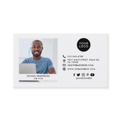 Modern Black & White Custom Logo, Socials & Photo