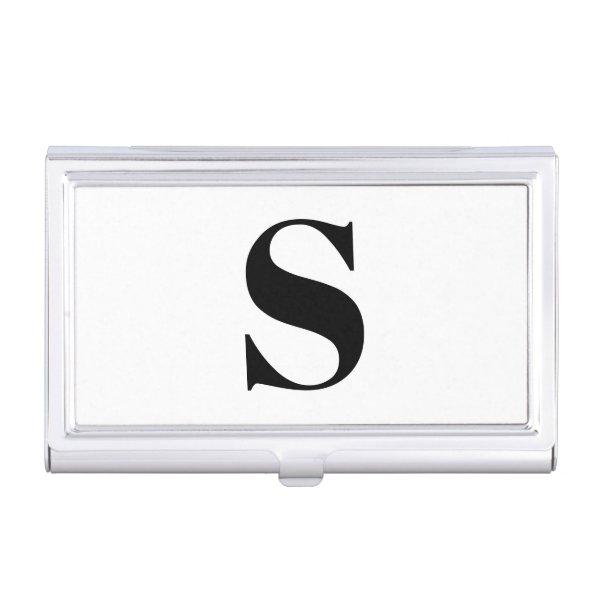Modern black white custom monogram initial letter  case