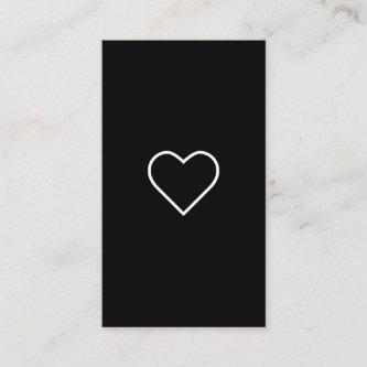 Modern black white girly heart minimalist blogger