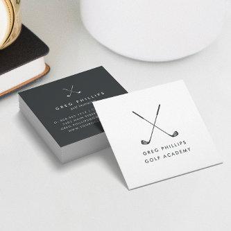 Modern Black & White Golf Pro or Instructor Square
