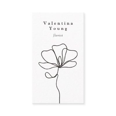 Modern black white line art floral drawing elegant